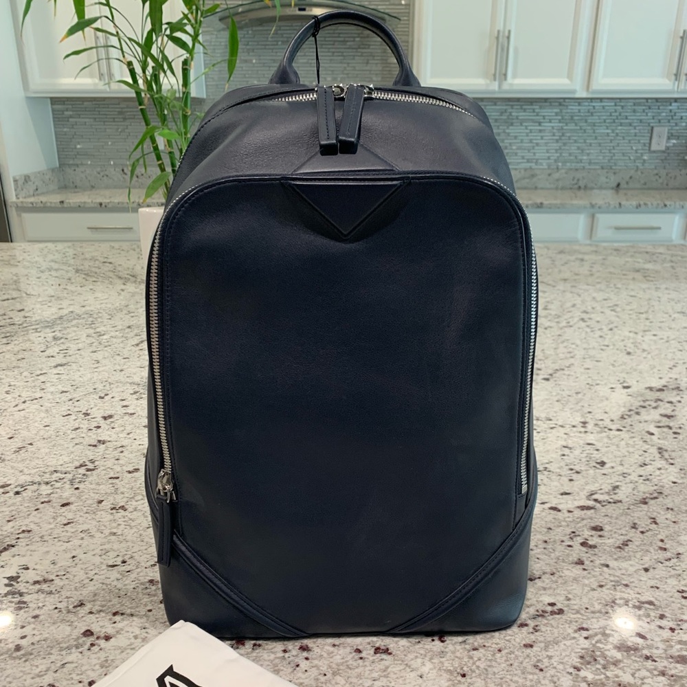 Authentic MCM Duke Nappa Leather Navy Backpack NWT